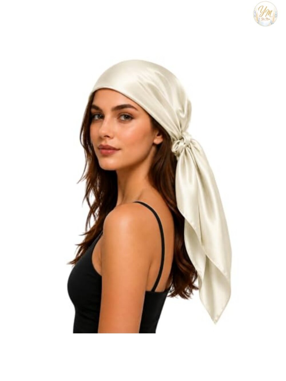 100% Mulberry Silk Head Scarf 35x35 Inch Square Hair Wrap